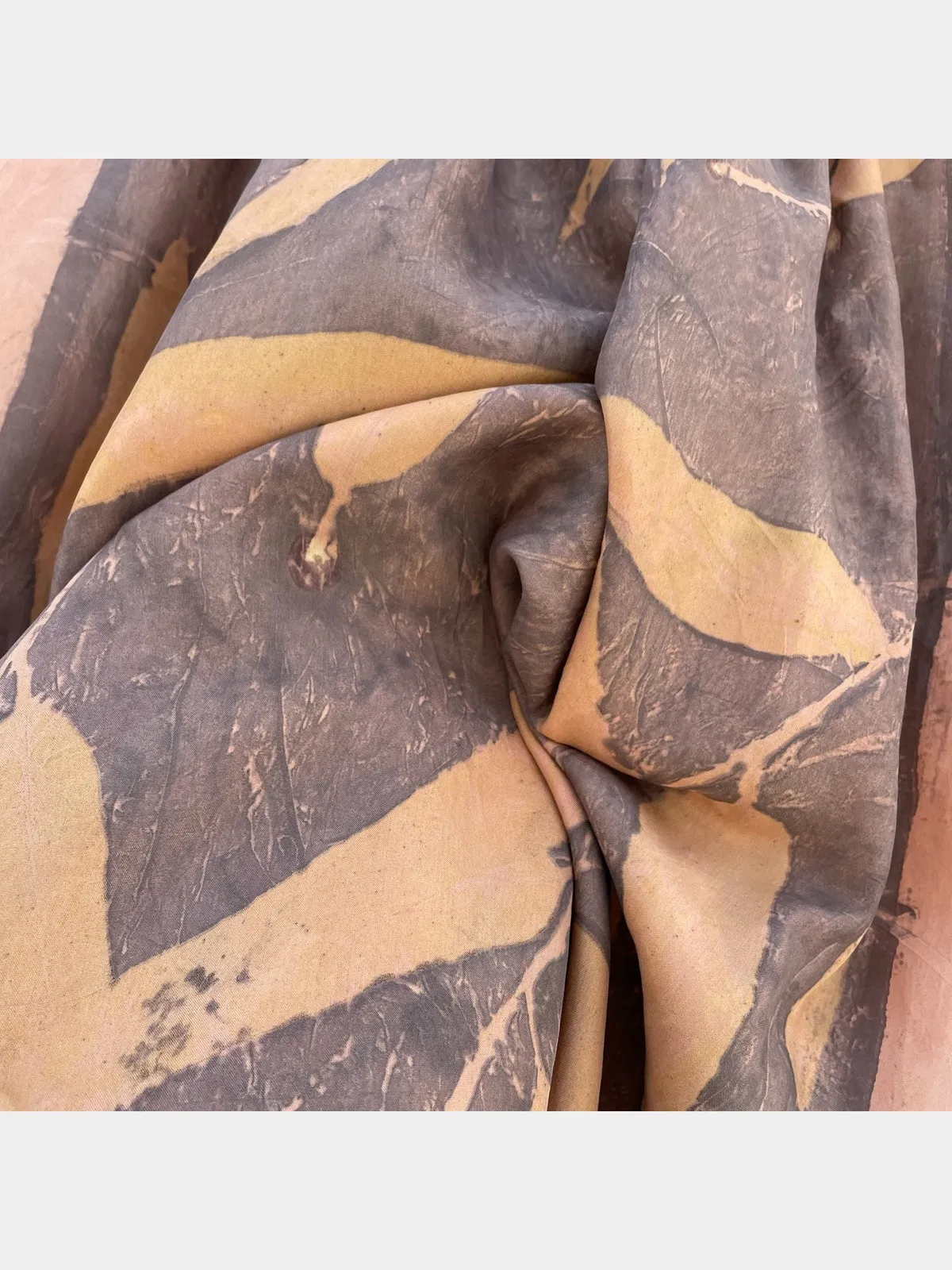 Earthy Hues: Eco-printed Silk Stole