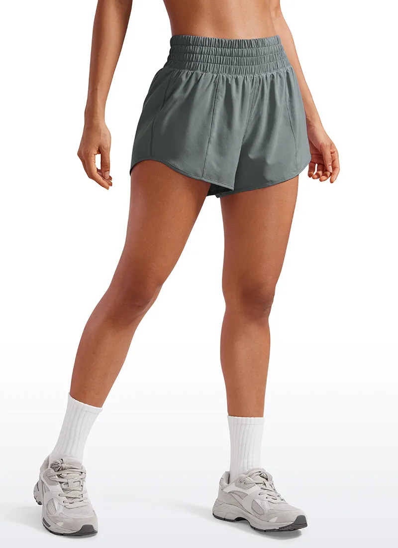 Feathery-Fit Soft High Rise Mesh Liner Shorts with Zip Pocket  2.5''