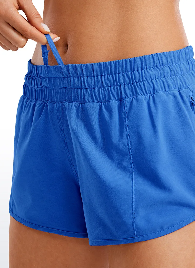 Feathery-Fit Soft Low Rise Mesh Liner Shorts with Zip Pocket 2.5''