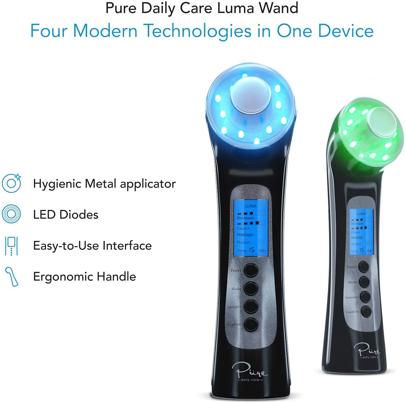 ITEM# 0005   4 in 1 Skin Therapy Wand - Ion Therapy LED Light Machine - Wave Stimulation- Massage - Anti Aging - Lift & Firm Tighten Skin Wrinkles (Watch Video)