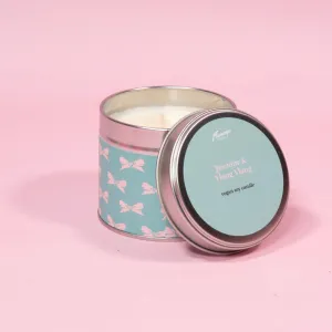 Jasmine & Ylang Ylang Pink & Teal Bow Tin Candle