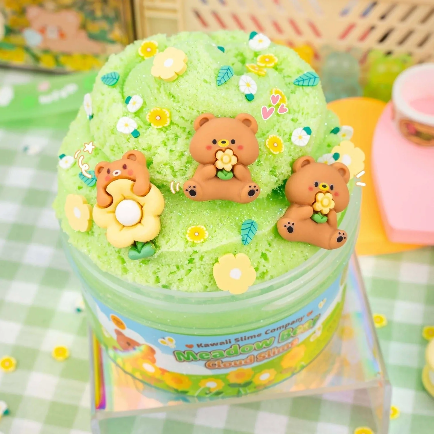 Kawaii Meadow Bear Cloud Slime