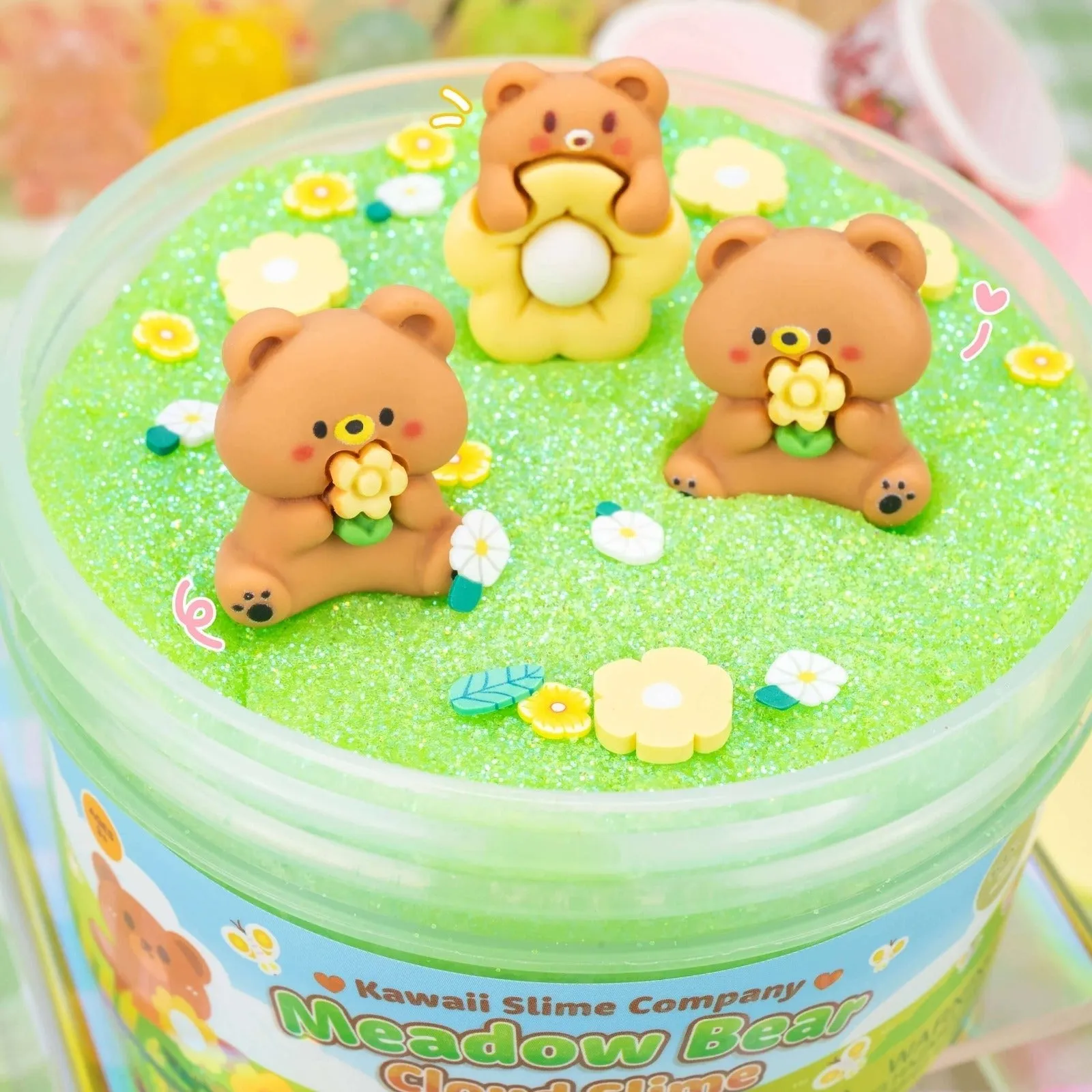 Kawaii Meadow Bear Cloud Slime