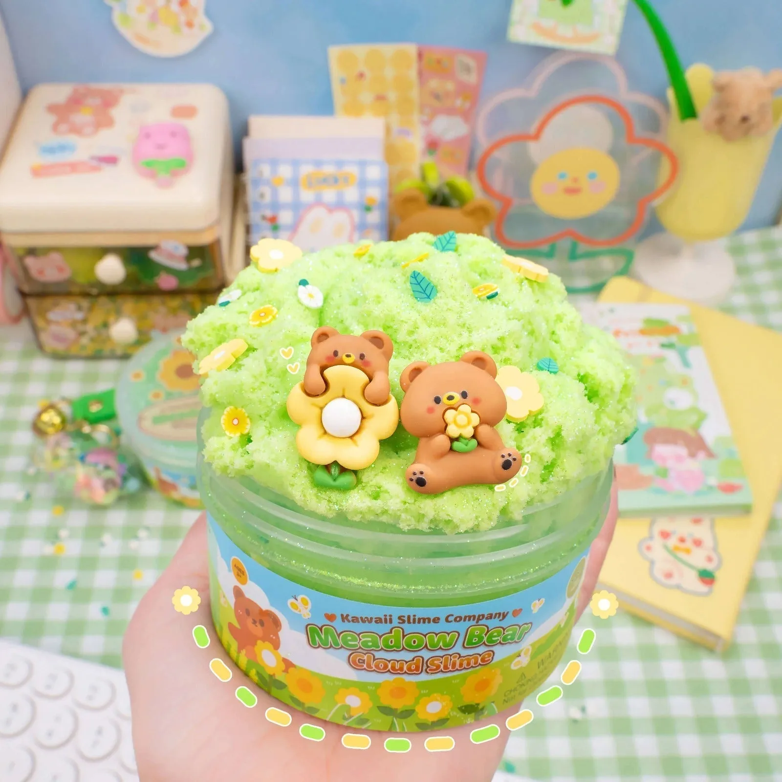 Kawaii Meadow Bear Cloud Slime