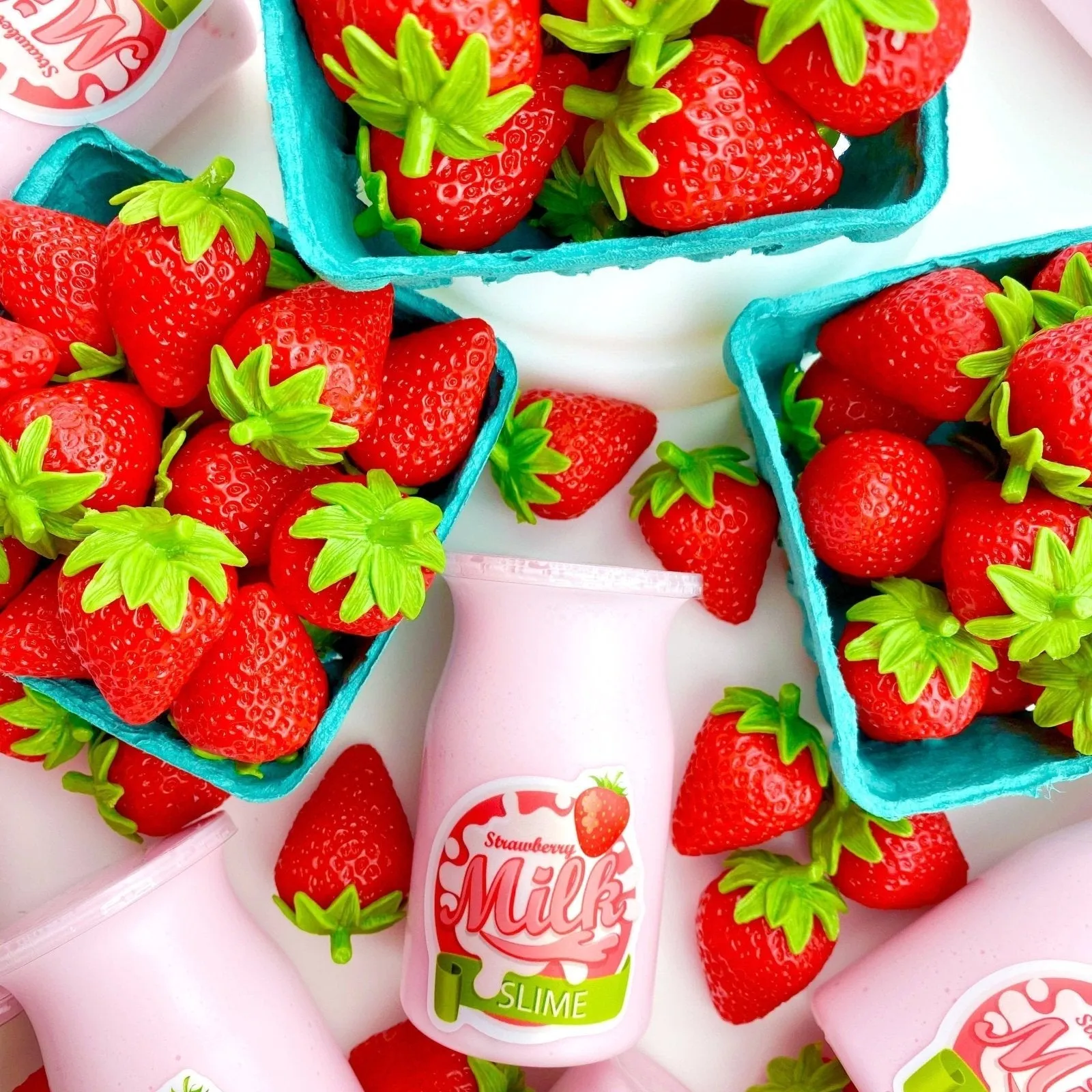 Kawaii Strawberry Milk Glossy Slime