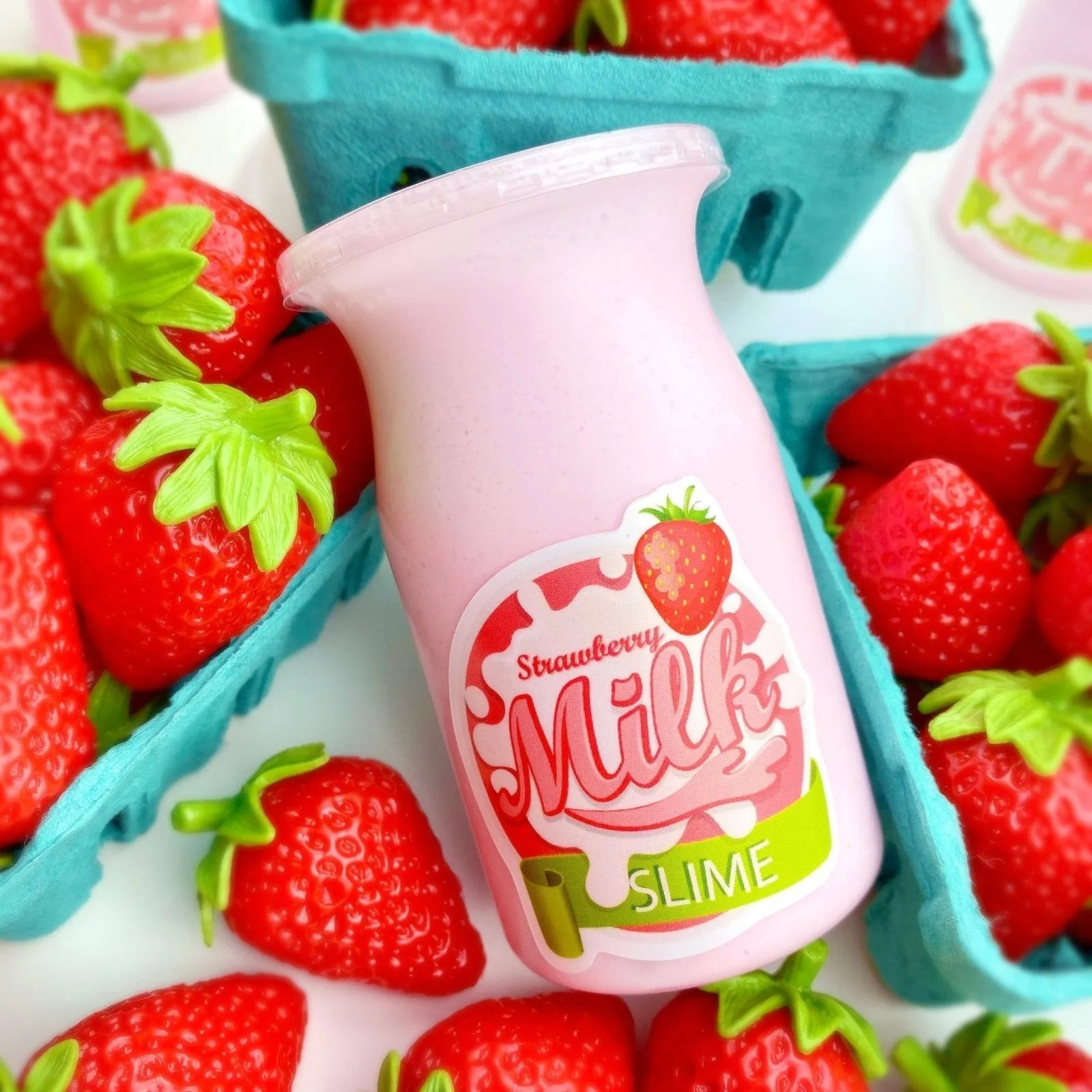 Kawaii Strawberry Milk Glossy Slime