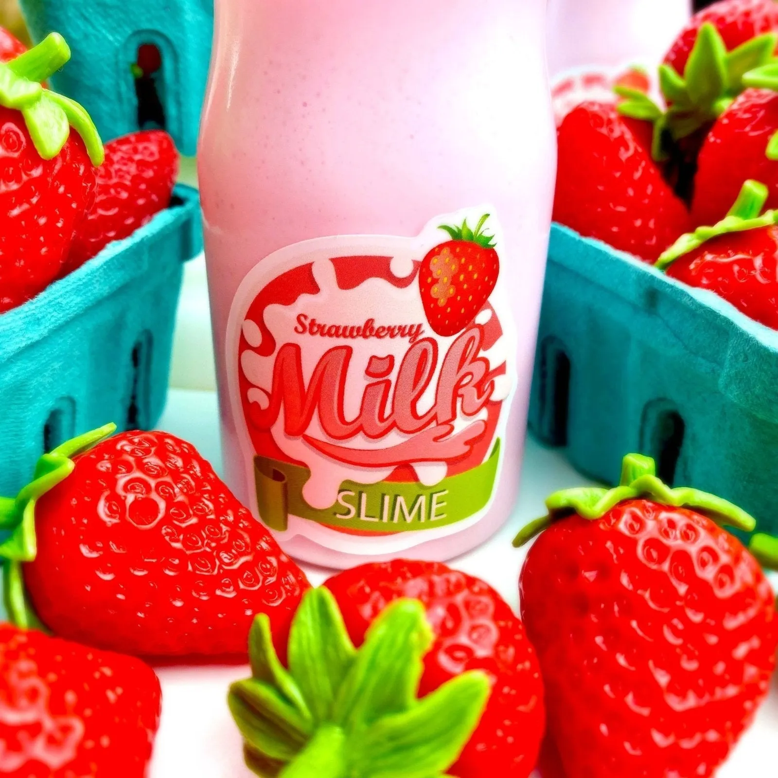 Kawaii Strawberry Milk Glossy Slime