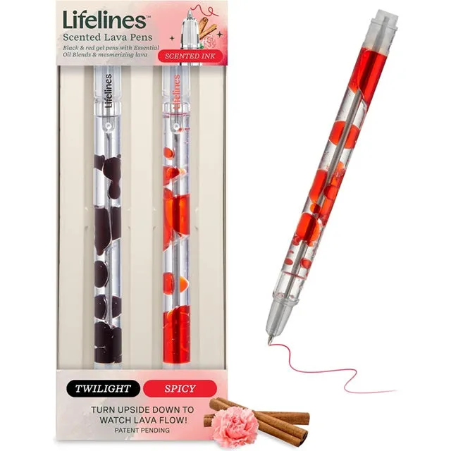 Lifelines Scented Lava Pen Set, 2-pack Black/Red