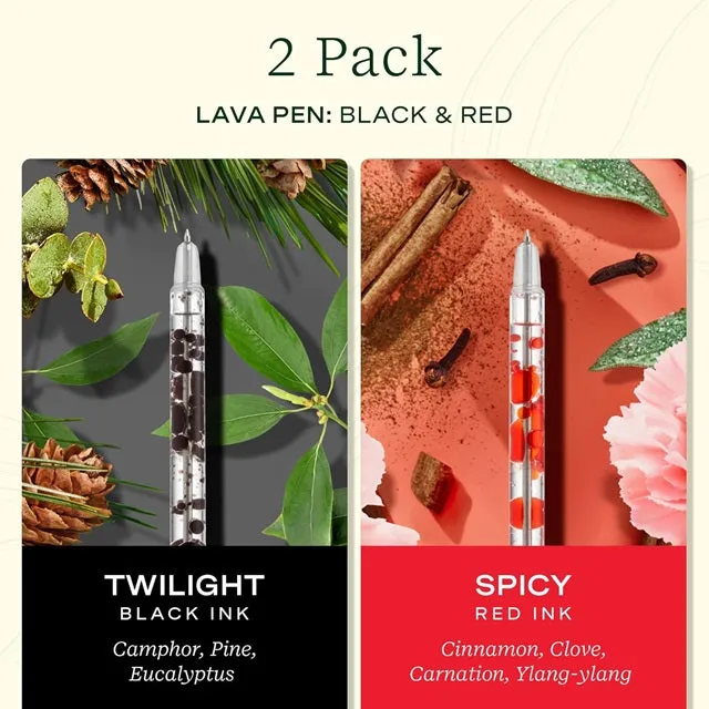 Lifelines Scented Lava Pen Set, 2-pack Black/Red