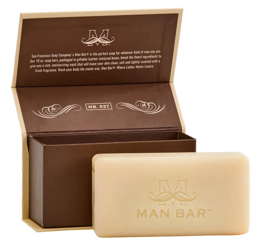 Man Bar Malt & Espresso Hydrating Soap Bar - 10oz, Energizing Fragrance for a Confident Start