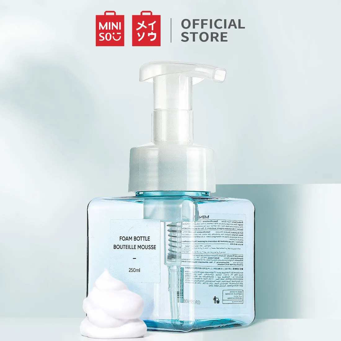 MINISO Foaming Soap Dispenser, 250ml (8.5oz) (Blue)