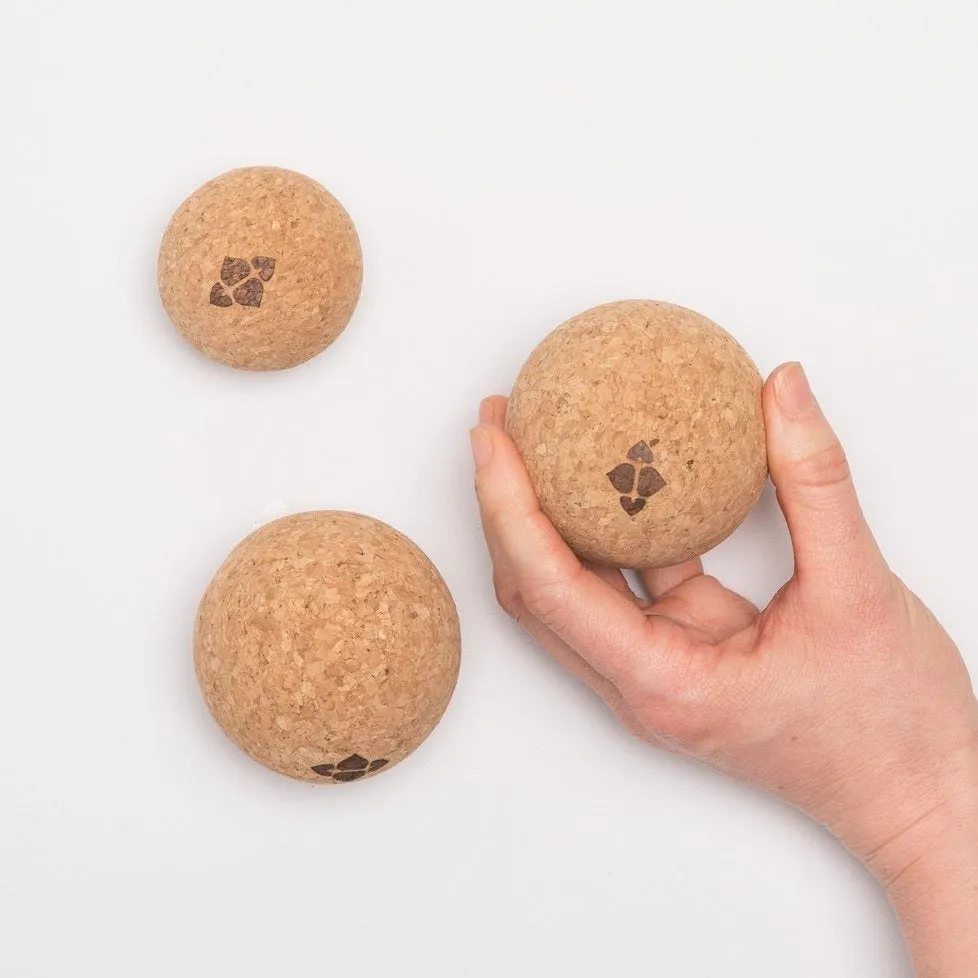 Natural Cork Massage Ball Trio