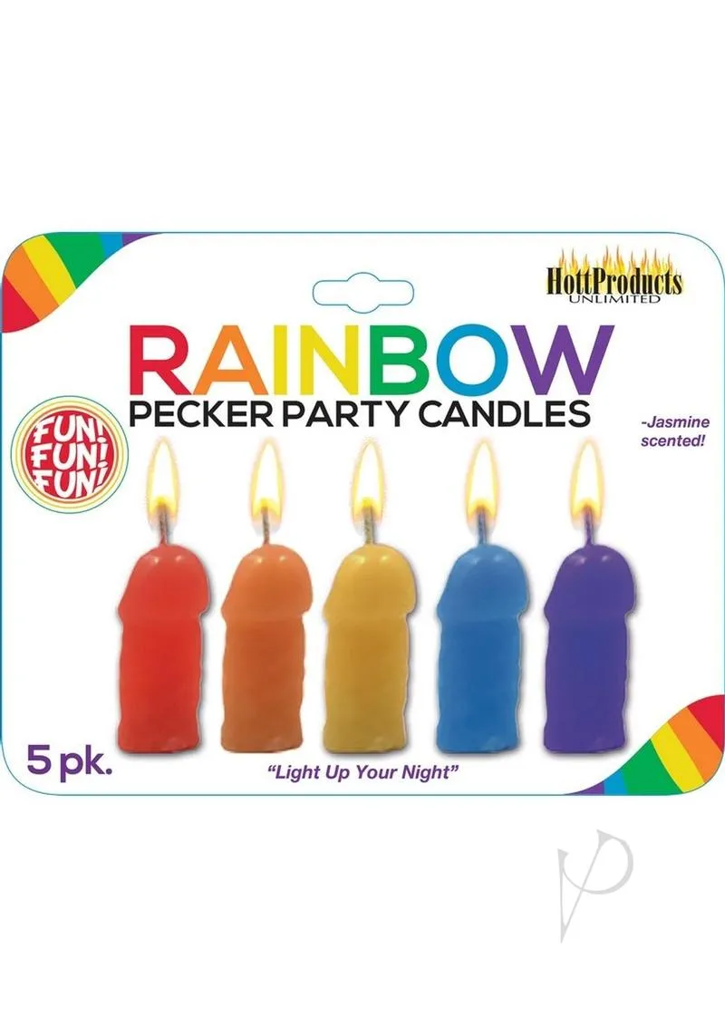 Pecker Party Candles Asst Color 5pk