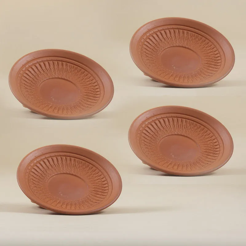 Terracotta Saucer Cup Plate | Set of 4