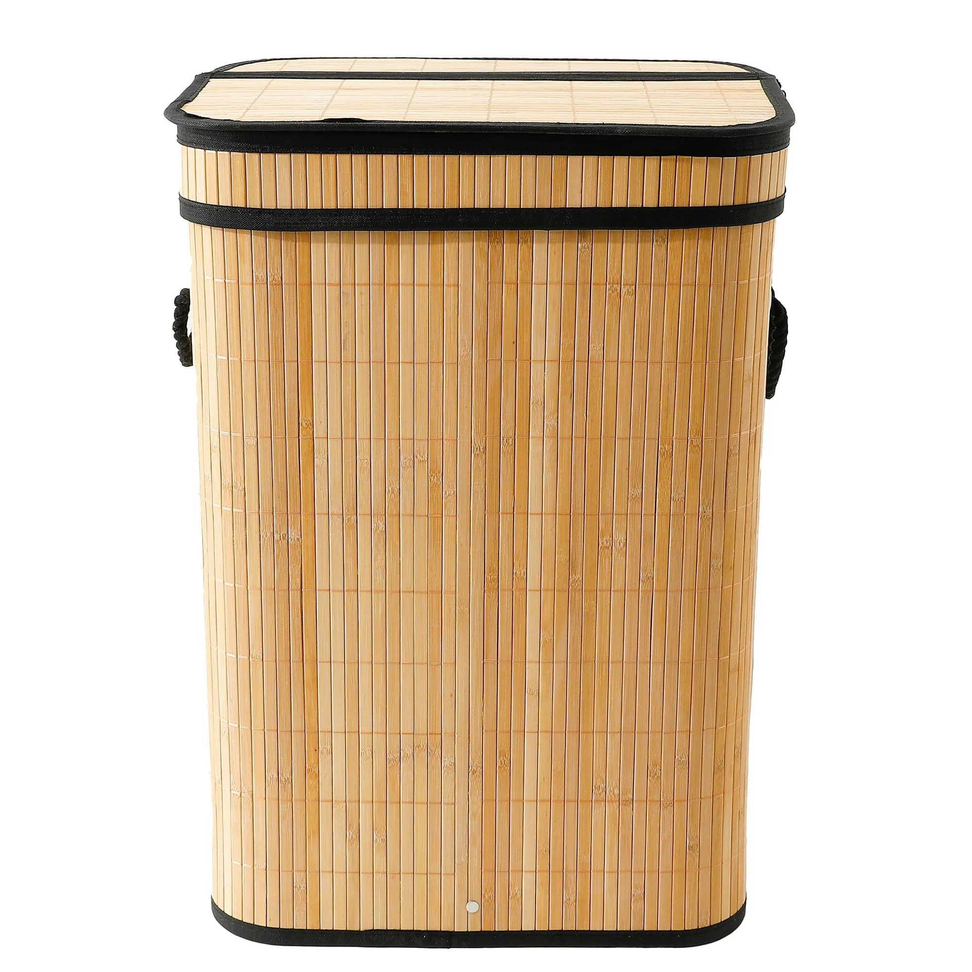 The Better Home Bamboo Basket for Storage(40*30*60cm) Laundry Basket for Clothes With Lid | Home Organizer Items and Storage | Eco Friendly | Compact and Easy to carry | Home Storage Organizer | Brown